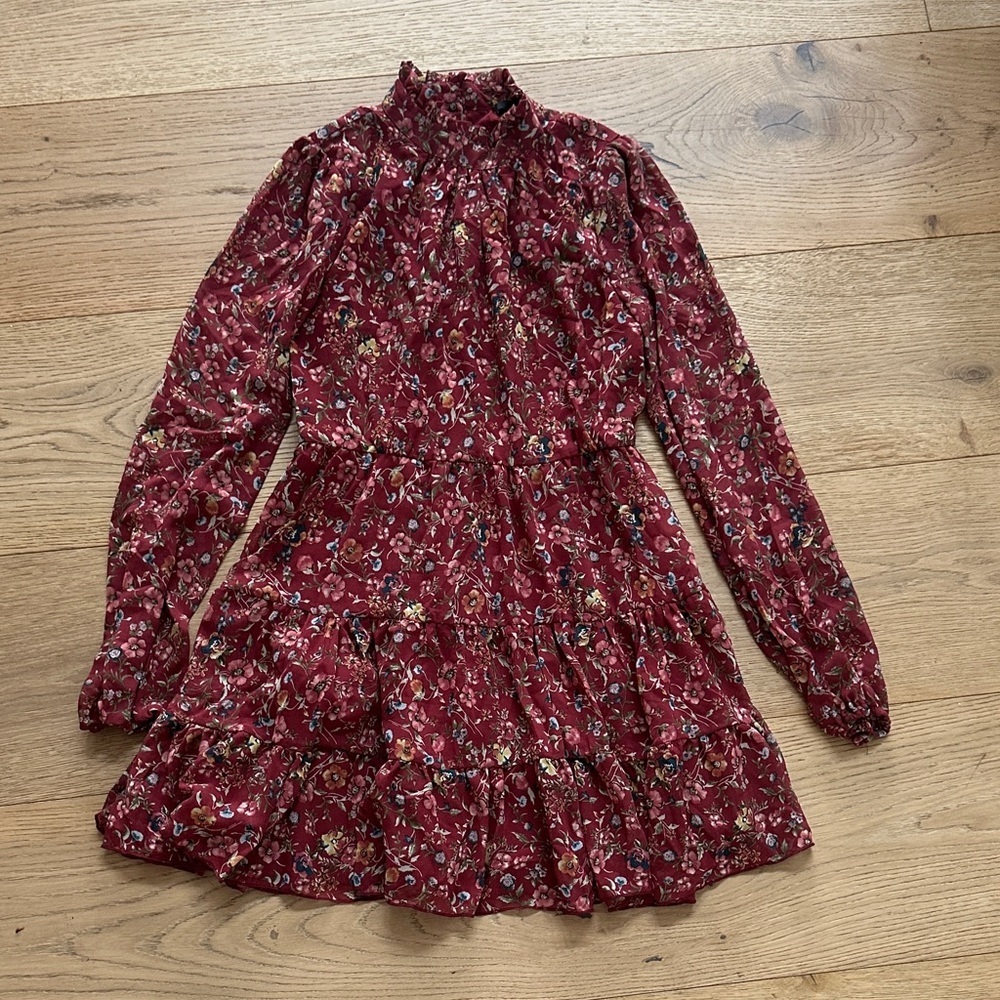 Forever 21 Burgundy Floral Dress M women’s